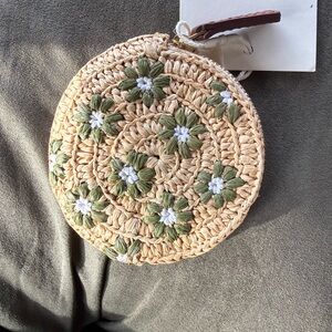 Sezane Embroidered Coin Purse with tags